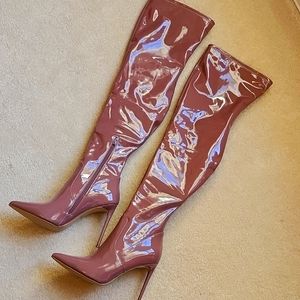 Brand New Steve Madden Over the Knee Stiletto Boot In Vava Rose Sz 9